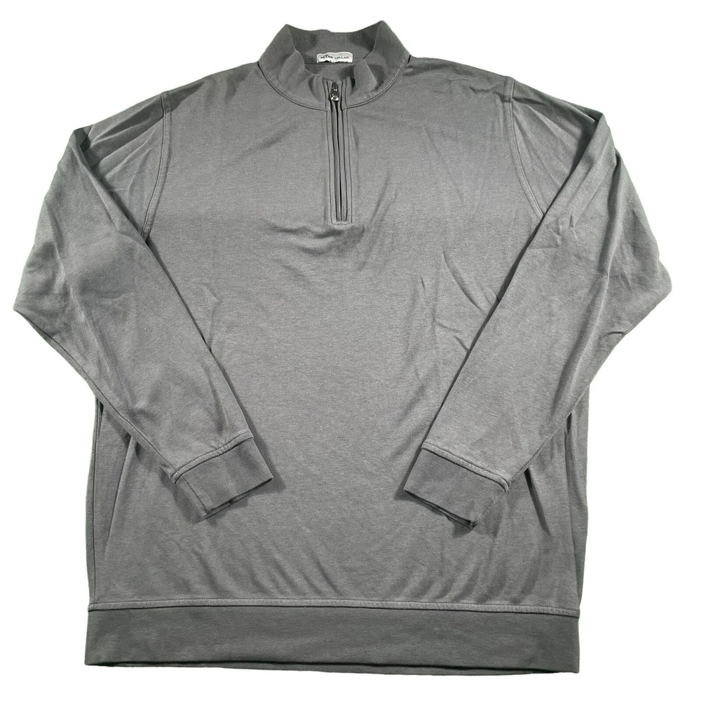Peter Millar Men's Gray Crown Crafted Performance Golfing 1/4 Zip L/XL Read
